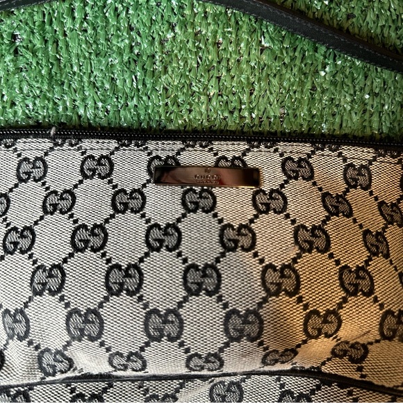 Gucci GG monogram small canvas hand bag gray authentic vintage - Picture 2 of 7